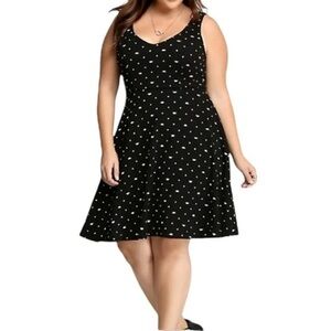 Torrid Cat Polka Dot Print Skater Dress SZ 0